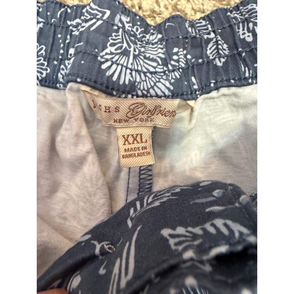 Jachs Girlfriend New York XXL Blue White Floral Chino Shorts Elastic Waist - Picture 4 of 5